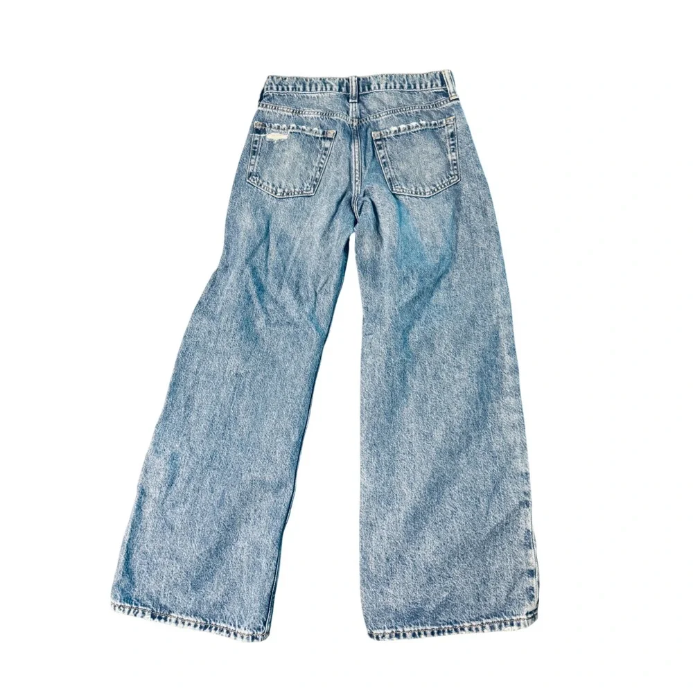 Gap Kids Size 14 Low Stride Jeans Zip Fly Wide Leg Pockets Cotton No Stretch 25